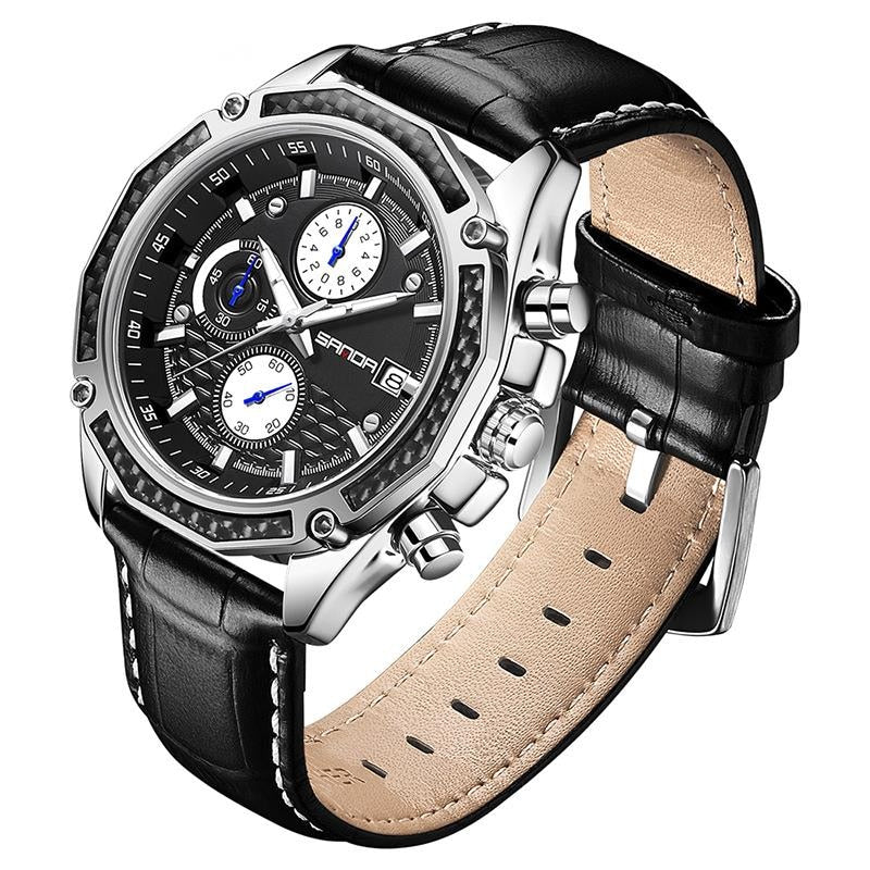 Quartz chronograaf coureurshorloge