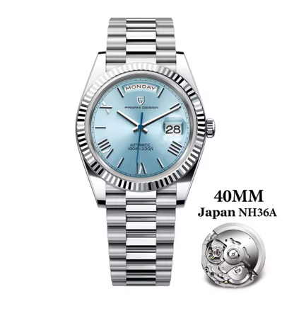 Design roségoud mechanisch herenhorloge