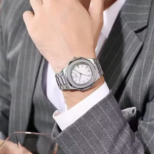 Sportchronograafhorloge van roestvrij staal