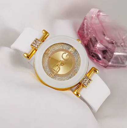 Dames quartzhorloges zwart en wit