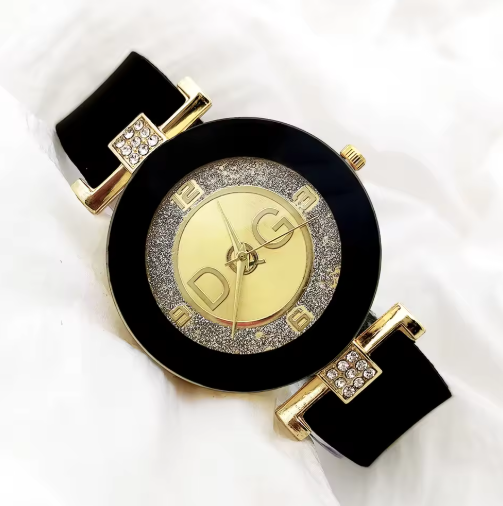 Dames quartzhorloges zwart en wit