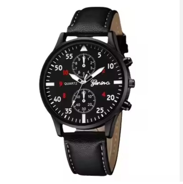 Elegant herenhorloge van bruin leer