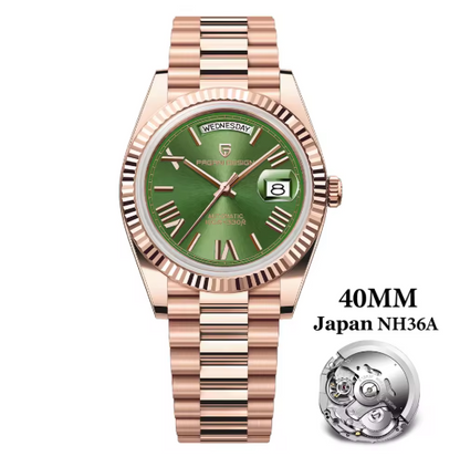 Design roségoud mechanisch herenhorloge