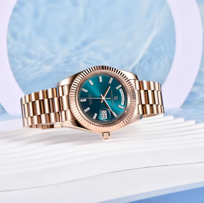 Design roségoud mechanisch herenhorloge