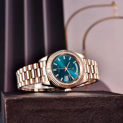 Design roségoud mechanisch herenhorloge