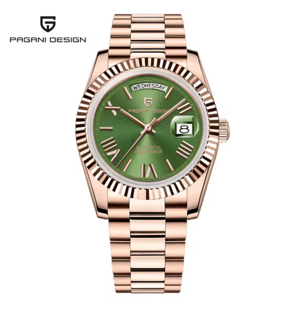 Design roségoud mechanisch herenhorloge