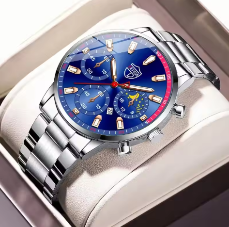 Stijlvol zilveren herenhorloge