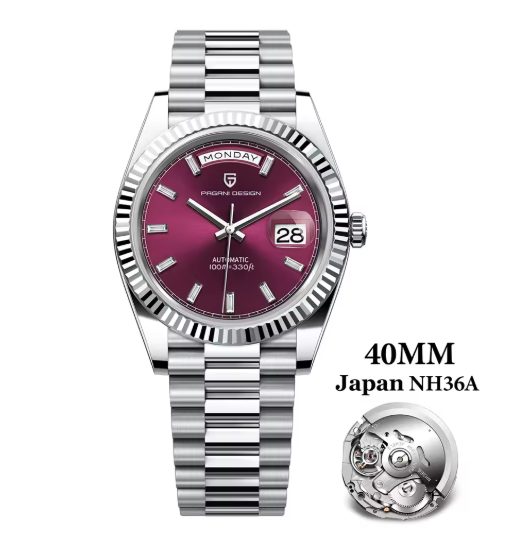 Design roségoud mechanisch herenhorloge