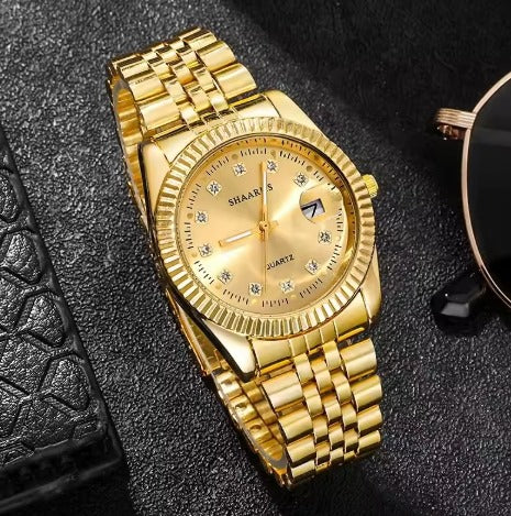 Luxe gouden horloge met kalender