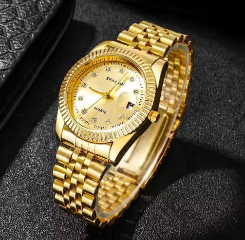 Luxe gouden horloge met kalender