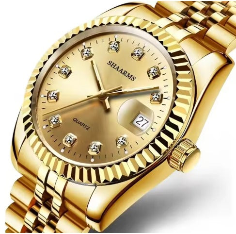 Luxe gouden horloge met kalender