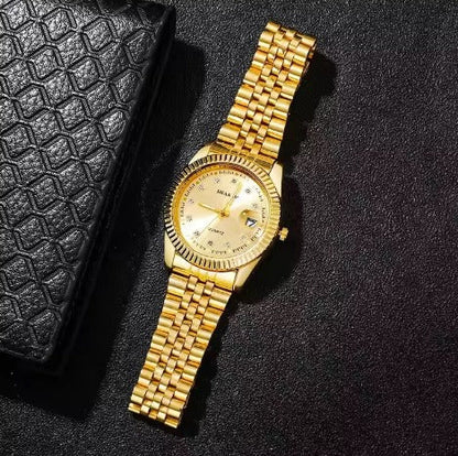 Luxe gouden horloge met kalender