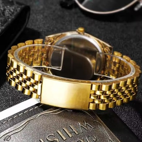 Luxe gouden horloge met kalender
