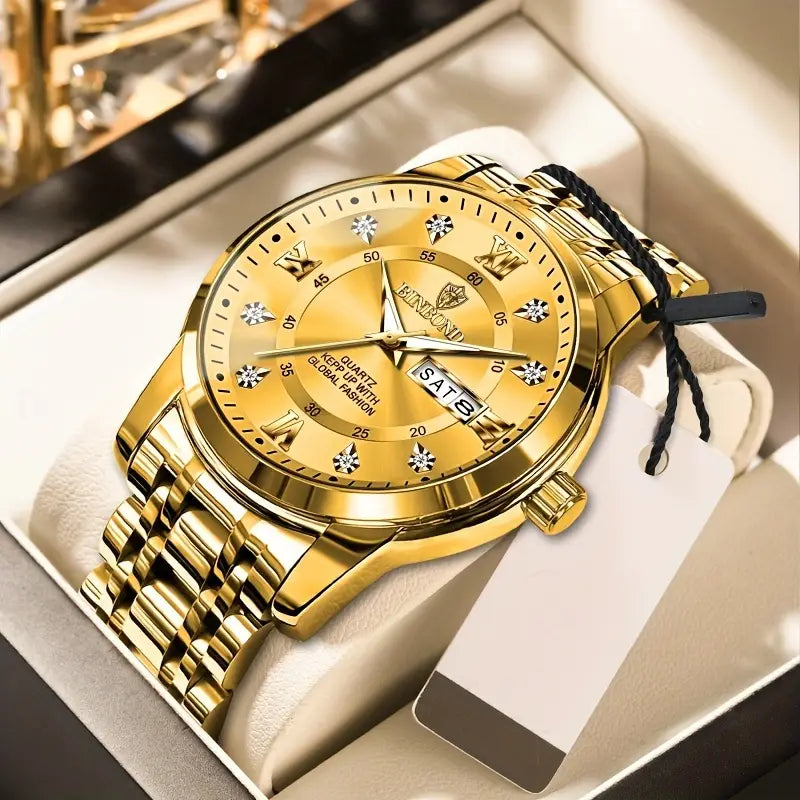 Binbond - luxe herenhorloge met dubbele kalender