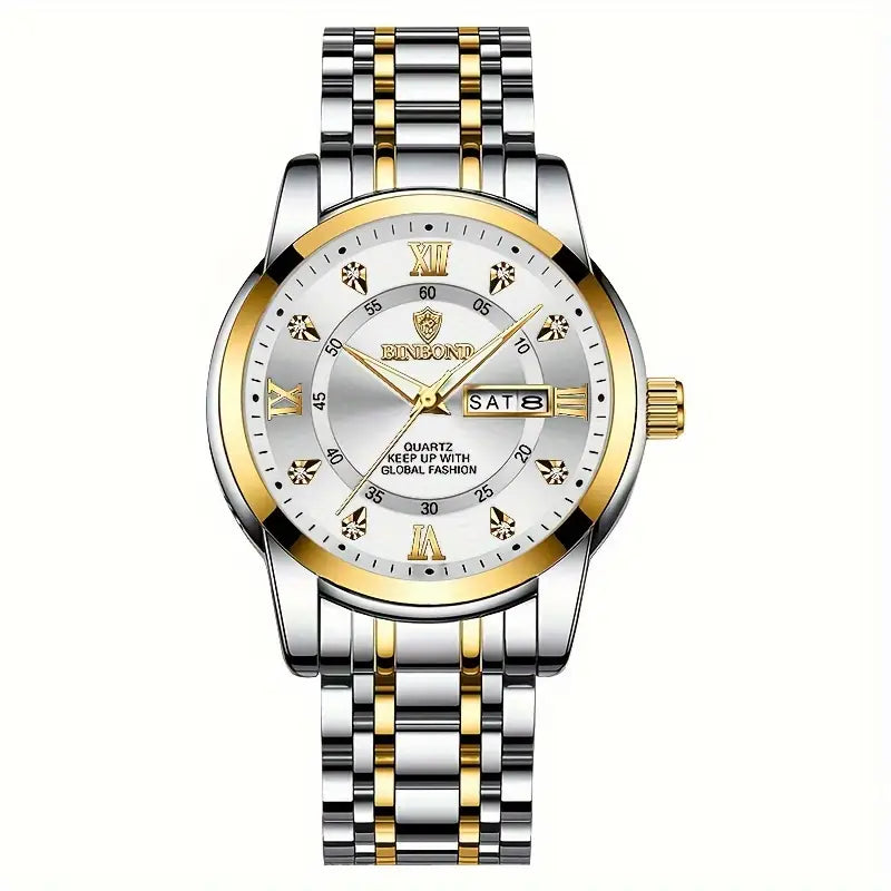 Binbond - luxe herenhorloge met dubbele kalender