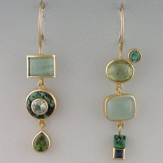 Vintage groene oorbellen
