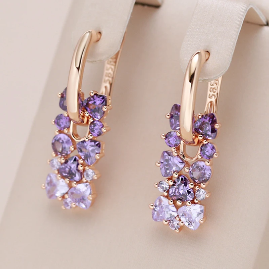 Elegante mauve oorbellen