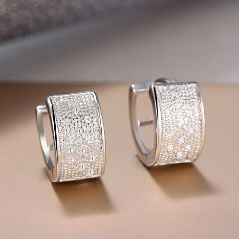 Elegante, glanzende zilveren oorbellen