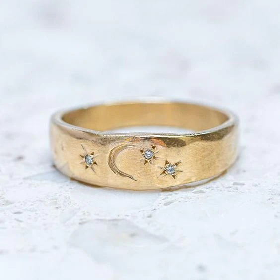 Vintage gouden sterling nachtring
