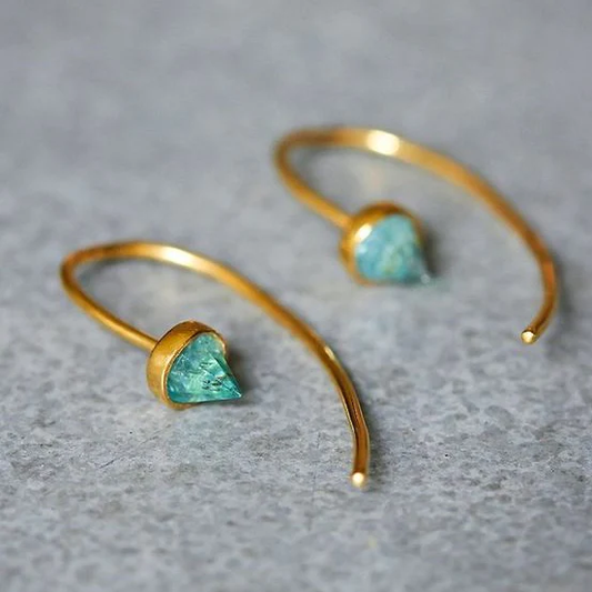 Vintage turquoise diamanten oorbellen in goud