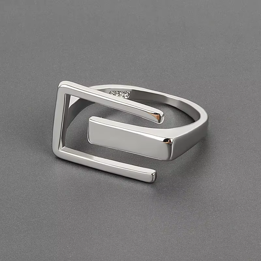 Onregelmatige zilveren ring