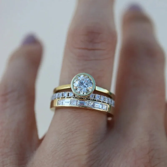Heldere ringset in vintage stijl