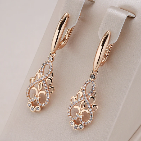 Elegante elf oorbellen met zirkonia in goud